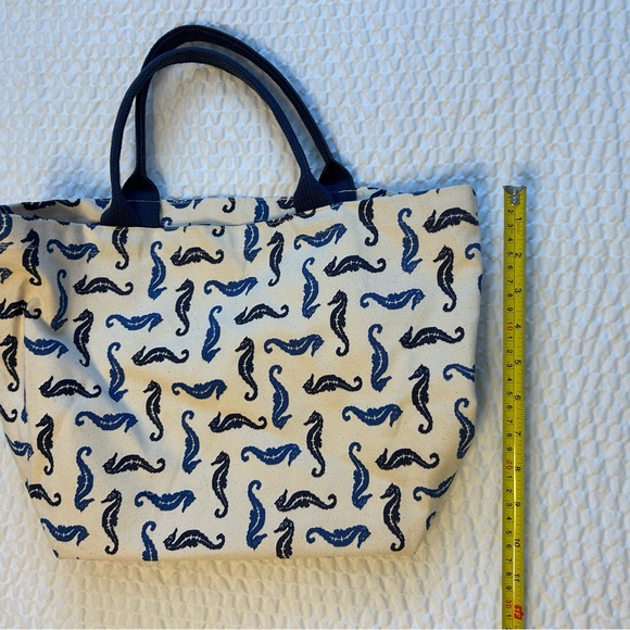 Navy & Cream Seahorse Print Tote Bag - Picture 3 of 7